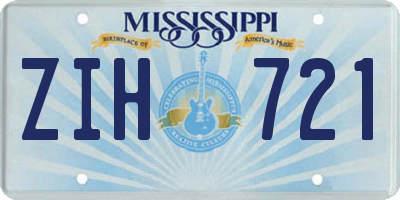 MS license plate ZIH721