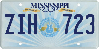 MS license plate ZIH723