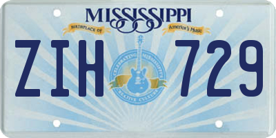MS license plate ZIH729