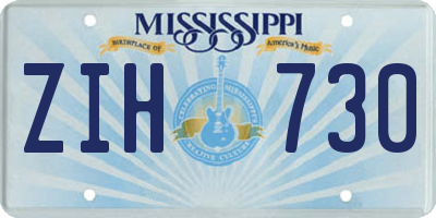 MS license plate ZIH730