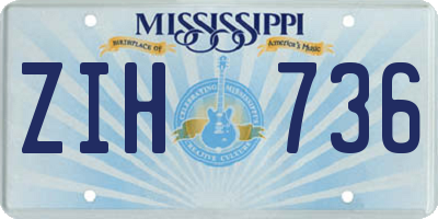 MS license plate ZIH736