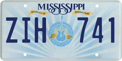 MS license plate ZIH741