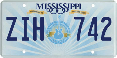 MS license plate ZIH742