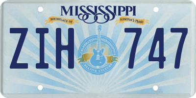 MS license plate ZIH747