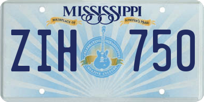 MS license plate ZIH750
