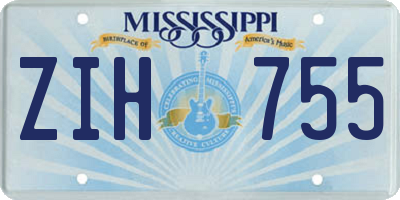 MS license plate ZIH755