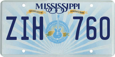 MS license plate ZIH760