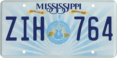 MS license plate ZIH764
