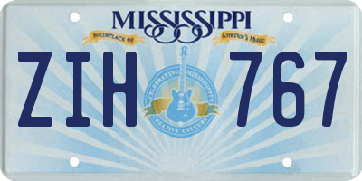 MS license plate ZIH767