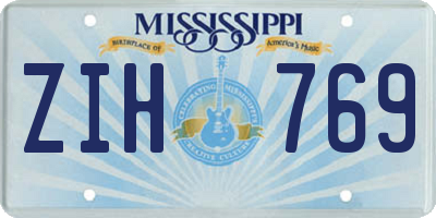MS license plate ZIH769