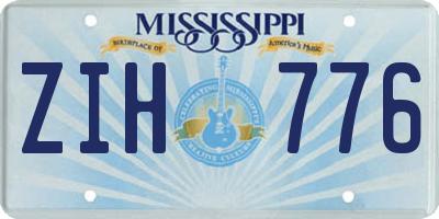 MS license plate ZIH776