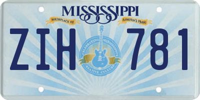 MS license plate ZIH781