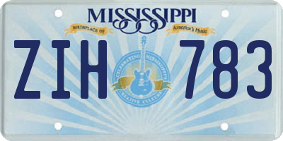 MS license plate ZIH783