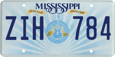 MS license plate ZIH784