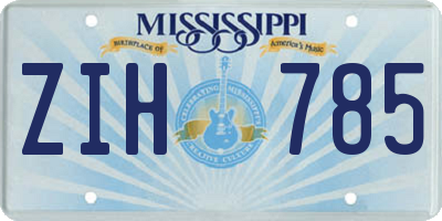 MS license plate ZIH785
