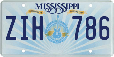 MS license plate ZIH786
