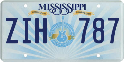 MS license plate ZIH787