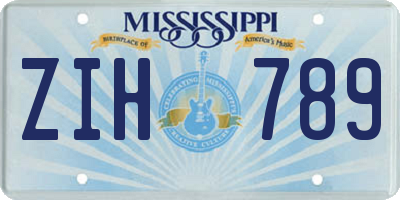 MS license plate ZIH789