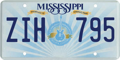 MS license plate ZIH795