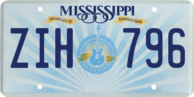 MS license plate ZIH796