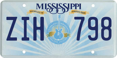 MS license plate ZIH798