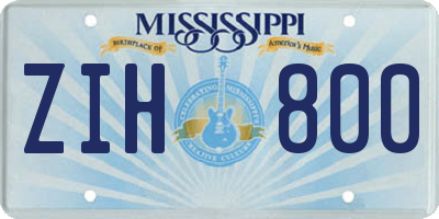 MS license plate ZIH800