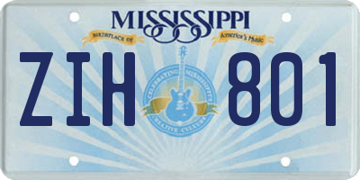 MS license plate ZIH801