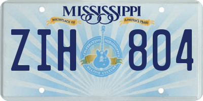 MS license plate ZIH804
