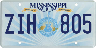 MS license plate ZIH805