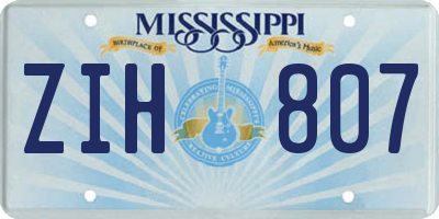 MS license plate ZIH807
