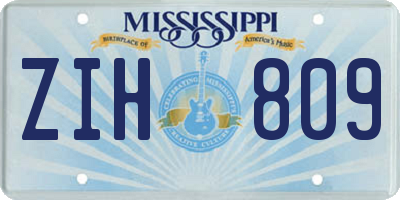 MS license plate ZIH809