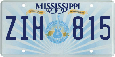 MS license plate ZIH815