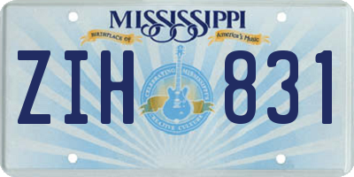 MS license plate ZIH831