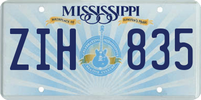 MS license plate ZIH835