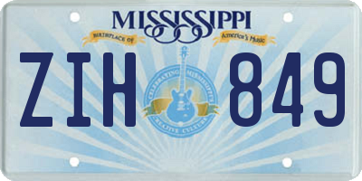MS license plate ZIH849