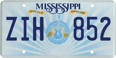 MS license plate ZIH852
