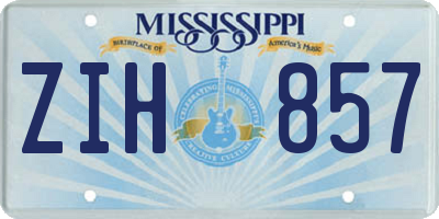 MS license plate ZIH857