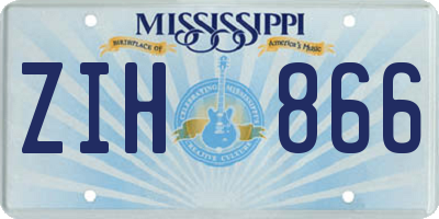 MS license plate ZIH866