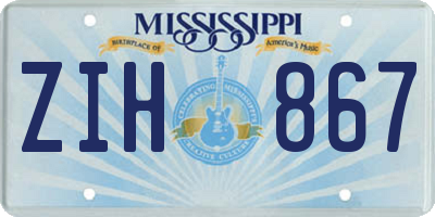 MS license plate ZIH867