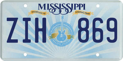 MS license plate ZIH869