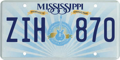 MS license plate ZIH870