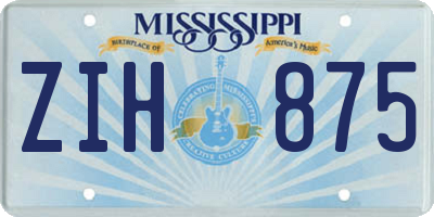 MS license plate ZIH875