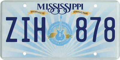 MS license plate ZIH878