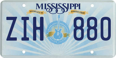 MS license plate ZIH880