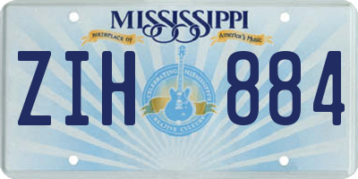 MS license plate ZIH884