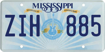 MS license plate ZIH885