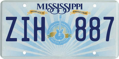 MS license plate ZIH887