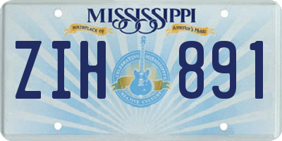 MS license plate ZIH891