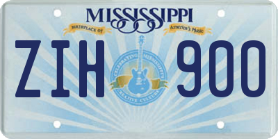 MS license plate ZIH900