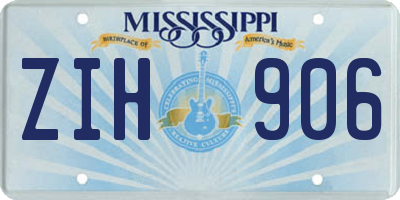MS license plate ZIH906